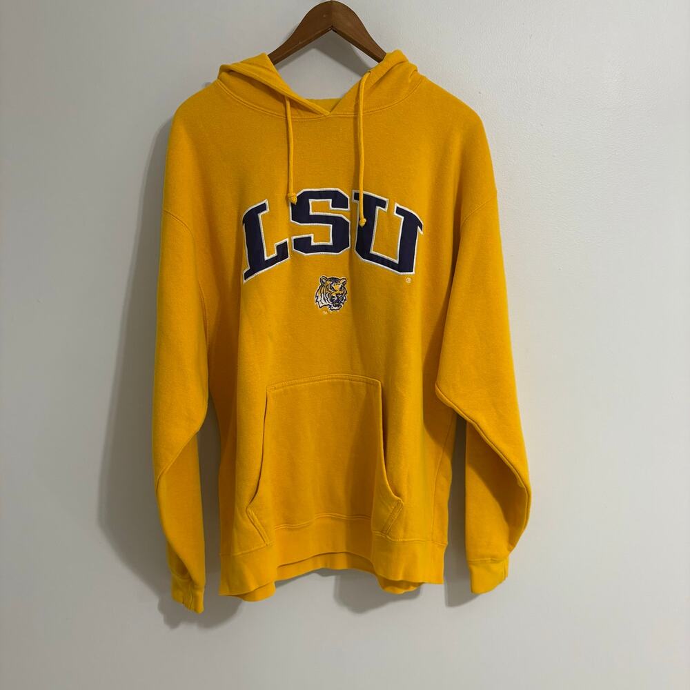 LSU Tigers Yellow Hoodie Sweatshirt Men's Large